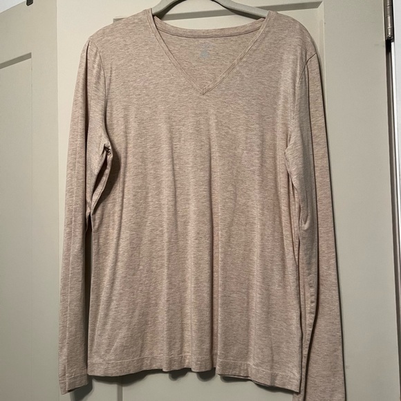 Lands End beige long sleeve tee - Picture 1 of 5